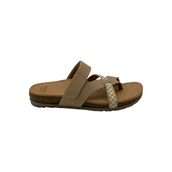Earth Origins Shoes - Earth Origins Nubuck Toe-Post Sandals Ossi Wheat - Medium